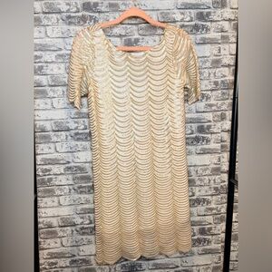 Charlotte Russe Gold Sequin Scalloped Dress - 1920s Vibe!